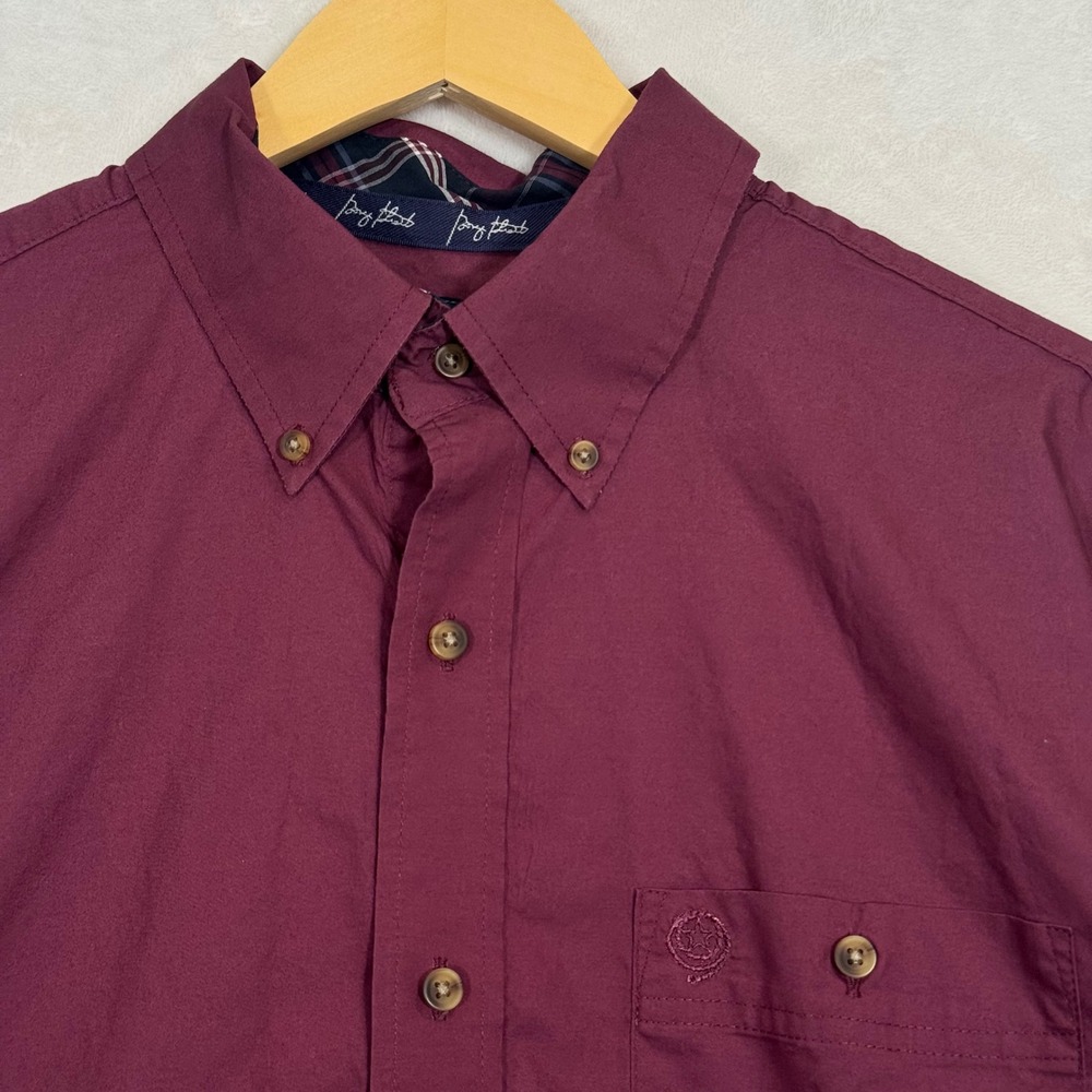 Wrangler Burgundy George Strait Button Down Shirt Large - Picture 2 of 8